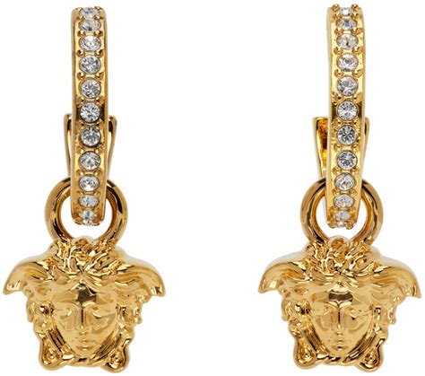 ohrstecker gold versace|Crystal La Medusa Hoop Earrings Gold .